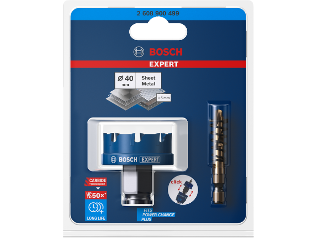 Žaga za izrezovanje lukenj Bosch EXPERT Sheet Metal, Dimenzije: 40x5mm, 2608900499